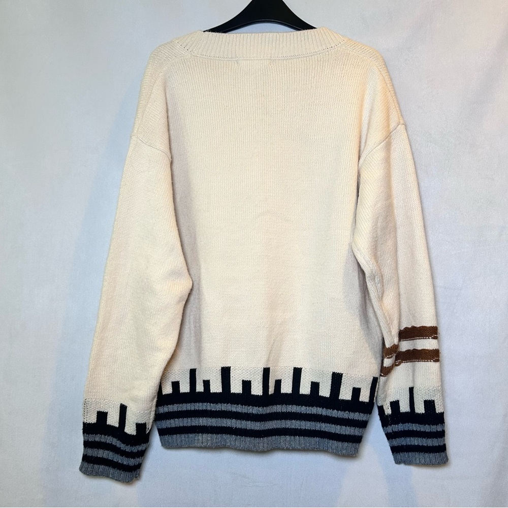 Enguolin Cat Pocket Oversized Cardigan Cream Knit Distressed Indie Twee Size XL - Picture 13 of 13